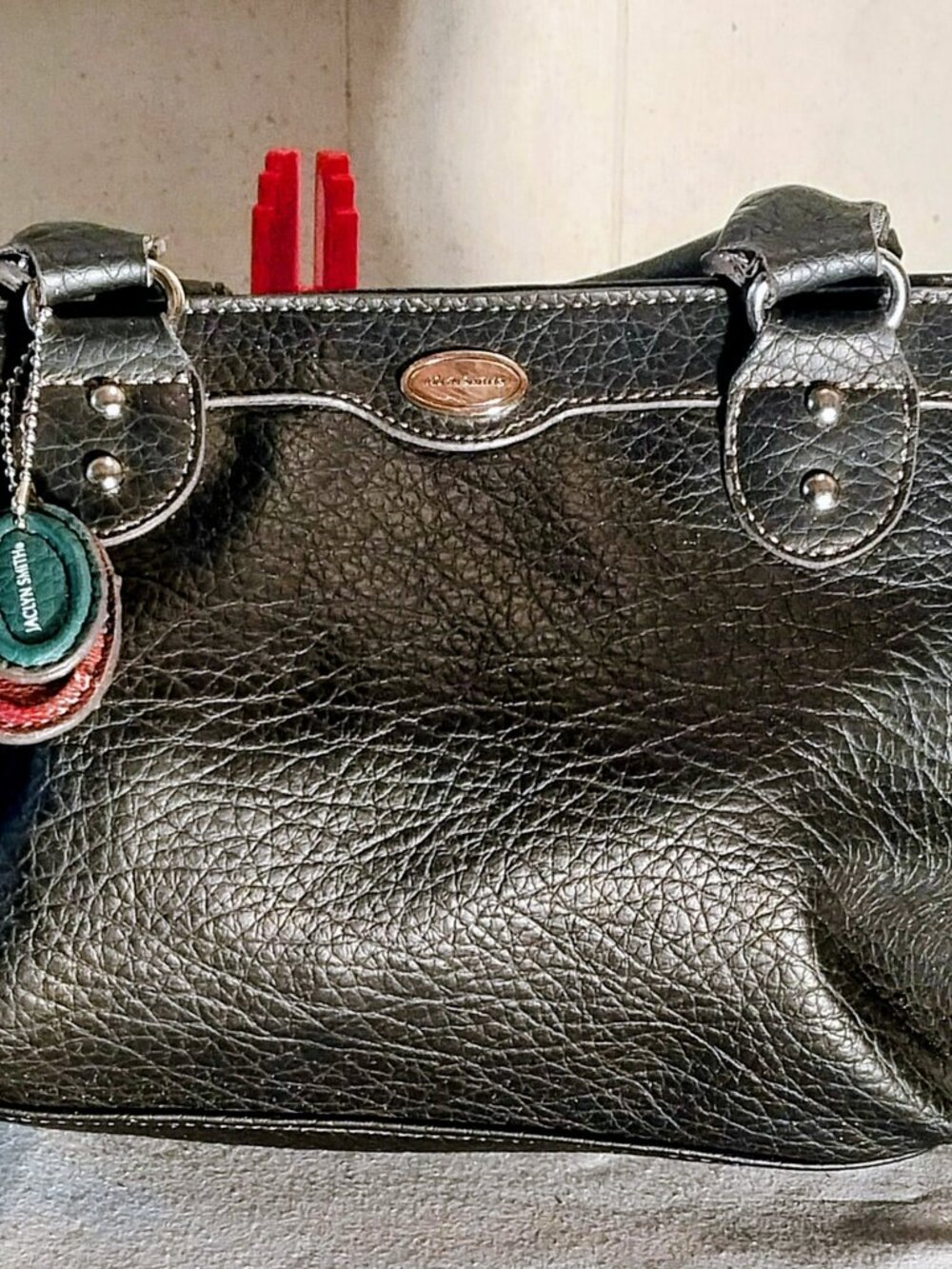 Jaclyn Smith Vintage 90s Pebbled Faux Leather Handbag 11X8X6